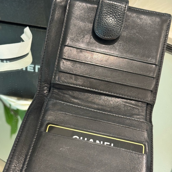 Chanel Caviar Wallet with CC Logo - Black Pebble Leather - Picture 10 of 16